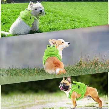 OUOBOB Dog Harness Backpack Cute Doggie Backpack Carrier for Small Medium Dogs, No Pull Dog Saddle Bag Pet Vest, Mesh Frog Self Bag with D-Ring for Puppy Outdoor Travel Hiking Adjustable Dog Bag