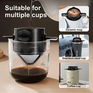 AnnYun Portable Pour Over Coffee Dripper, Easy to Use