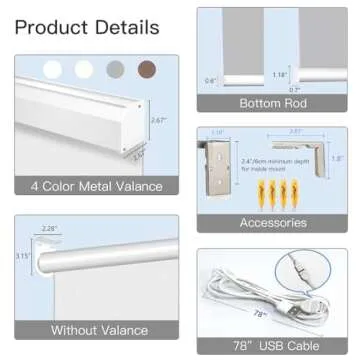 Tokblind Motorized Roller Shades with Remote Control, Blackout Electric Window Blind Customized Size (Fabric Beige)