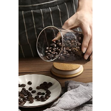 KOIKEY Airtight Glass Sugar Jar with Bamboo Lid