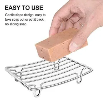 GUUKAR Stainless Steel Soap Dish with Beige Soap Saver