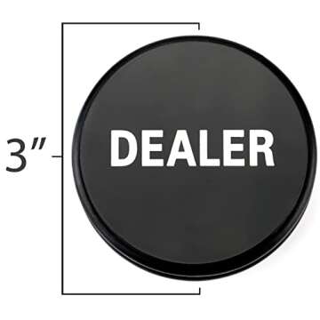 Brybelly Double-Sided Dealer Button – Casino-Grade Poker Buck Poker Weight, Large 3 Inch Diameter Puck! Great for Poker, Texas Hold 'em, & Gambling Card Games