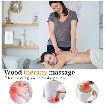 Ctwctr Wood Therapy Massage Tools Manual Massage Roller Stick for Body Sculpting, Maderoterapia Kit- Cellulite Massager for Muscle Pain Relief, Fascia, Cellulite