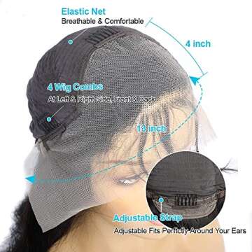 Lace Front Wigs Human Hair Body Wave 13x4 HD Lace Frontal Wigs Human Hair Pre Plucked With Baby Hair Bleached Knots 180% Density for Black Women Glueless Brazilian Virgin Human Hair Wigs (30 Inch)