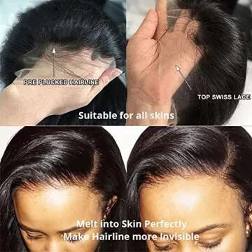 Lace Front Wigs Human Hair Body Wave 13x4 HD Lace Frontal Wigs Human Hair Pre Plucked With Baby Hair Bleached Knots 180% Density for Black Women Glueless Brazilian Virgin Human Hair Wigs (30 Inch)