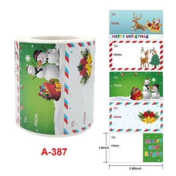500 Pcs Christmas Gift Tags Stickers by Taeekiy
