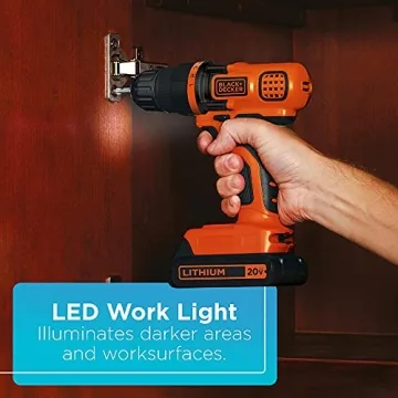 BLACK+DECKER 20V MAX Cordless Drill Lightweight Powerful LED