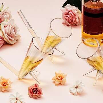 Gerrii 6 Pcs Unbreakable Champagne Shooter Set for Parties