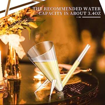 Gerrii 6 Pcs Unbreakable Champagne Shooter Set for Parties