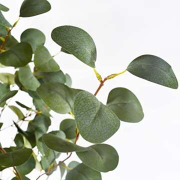 Warmplants Artificial Eucalyptus Tree, 5ft Tall Fake Eucalyptus Plant with Basket, Green Silver Dollars Silk Leaves Faux Tree for Home Office Livingroom Floor Decor Indoor