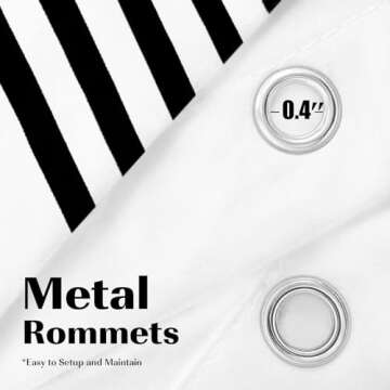 Stylish Black and White Shower Curtain with Tassels