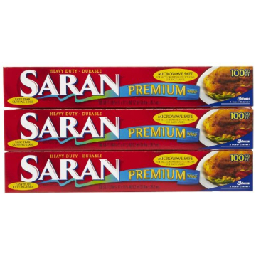 Saran Premium Plastic Wrap 100 ft Rolls - 3 Pack
