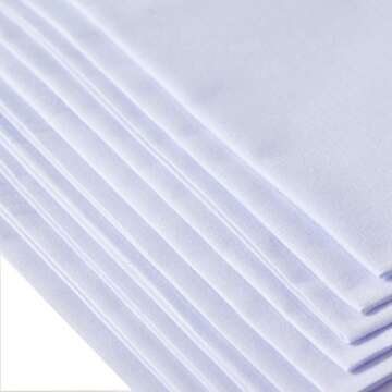 Ricosky Men's Cotton Handkerchiefs - Pack of 12 - Elegant