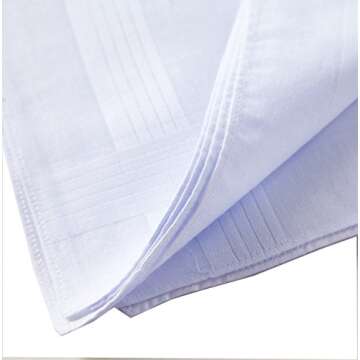 Ricosky Men's Cotton Handkerchiefs - Pack of 12 - Elegant