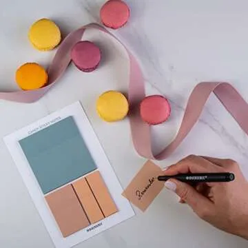 DiverseBee Transparent Sticky Notes (Includes Quick Dry Pen), Cute Clear Sticky Tabs, Translucent Page Flags Book Markers Stickers, Planner Accessories Bible Journaling Study Office Supplies (Candy)