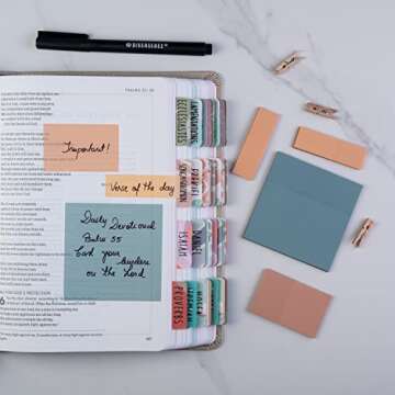 DiverseBee Transparent Sticky Notes (Includes Quick Dry Pen), Cute Clear Sticky Tabs, Translucent Page Flags Book Markers Stickers, Planner Accessories Bible Journaling Study Office Supplies (Candy)