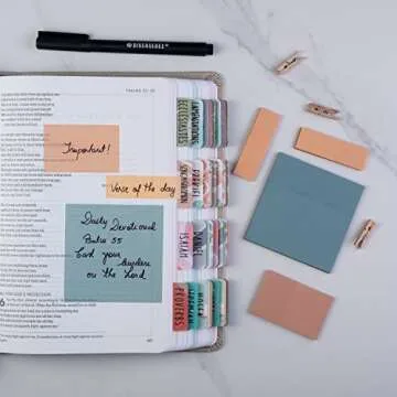 DiverseBee Transparent Sticky Notes (Includes Quick Dry Pen), Cute Clear Sticky Tabs, Translucent Page Flags Book Markers Stickers, Planner Accessories Bible Journaling Study Office Supplies (Candy)