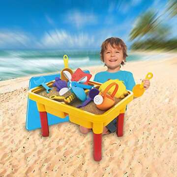SOWOW Sand and Water Table for Toddlers – 3in1 Indoor & Outdoor Water Table for Kids – Portable Baby Water Table with Cover and Toddler Beach Toys – Sensory Bin Table for Babies & Toddlers