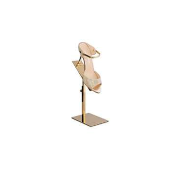 1 pcs Modern Gold Polished Shoe Riser Sandal Shoe Store Metal Shoe Display Stand Rack Stand Adjustab...