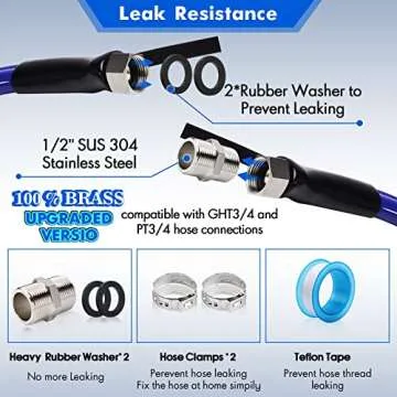 50FT Heated Water Hose for RV,-45 ℉ Antifreeze Heated Drinking Garden Water Hose，Electrically Heated Garden Hoses, Rv Accessories，Rv，Rv Water Hose (50FT)