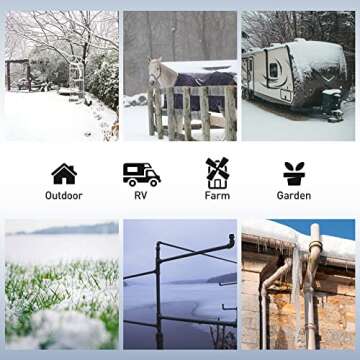 50FT Heated Water Hose for RV,-45 ℉ Antifreeze Heated Drinking Garden Water Hose，Electrically Heated Garden Hoses, Rv Accessories，Rv，Rv Water Hose (50FT)