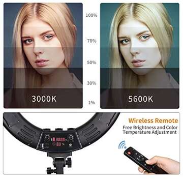 LGJFOTSUNCY 18'' Dimmable Bi-color Photography Light