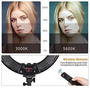 LGJFOTSUNCY 18'' Dimmable Bi-color Photography Light