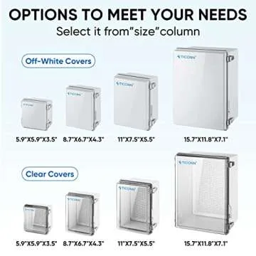 TICONN Waterproof Electrical Junction Box for Outdoor Use