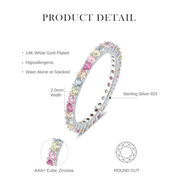 ARTLOVER Multi-Color Diamond Eternity Ring for Women