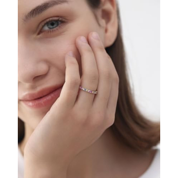 ARTLOVER Multi-Color Diamond Eternity Ring for Women