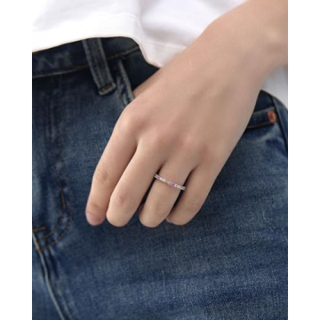 ARTLOVER Multi-Color Diamond Eternity Ring for Women