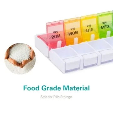 Sukuos AM PM Weekly Pill Organizer Large 7-Day Detachable Box