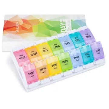 Sukuos AM PM Weekly Pill Organizer Large 7-Day Detachable Box