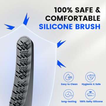 WaterSong Dog Shower Attachment, 4 Modes Pet Washing Shower Attachment with 118'' Hose & Rubber Cleaning Bath Soft Brush, Dog Sprayer Shower Head for Dogs or Cats with Long and Short Hair, Dark Grey