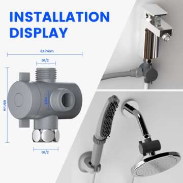 WaterSong Dog Shower Attachment, 4 Modes Pet Washing Shower Attachment with 118'' Hose & Rubber Cleaning Bath Soft Brush, Dog Sprayer Shower Head for Dogs or Cats with Long and Short Hair, Dark Grey