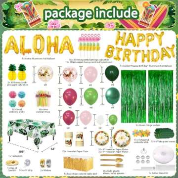 UJOYANT 323 Mega Luau Party Decorations, Hawaiian Party Decorations Kit For Adults - "ALOHA"&"HAPPY ...