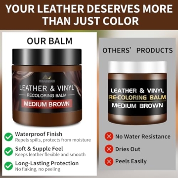 Leather Recoloring Balm and Scratch Repair Kit - Revive and Restore Leather Elegance