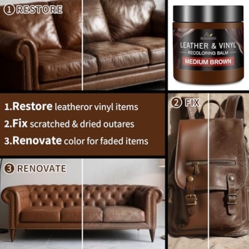 Leather Recoloring Balm and Scratch Repair Kit for All Leather