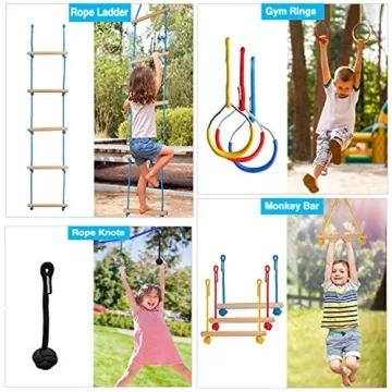 TUAHOO Ninja Obstacle Course for Kids Backyard Adventure