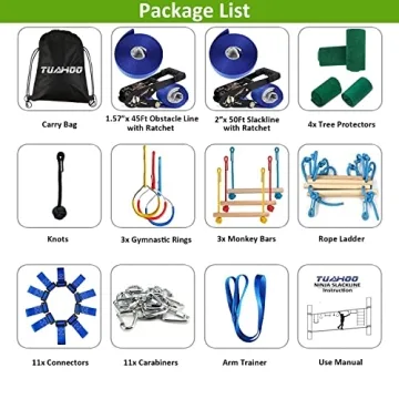 TUAHOO Ninja Obstacle Course for Kids Backyard Adventure