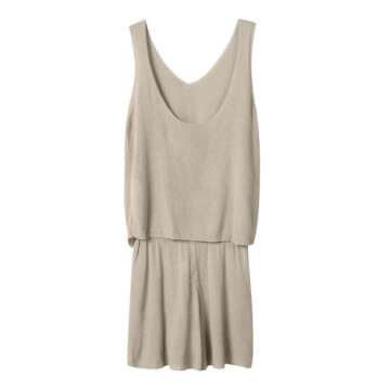 Imily Bela Women's Summer Lounge Sets Knit 2 piece Outfits Tank Tops and Shorts Loungewear