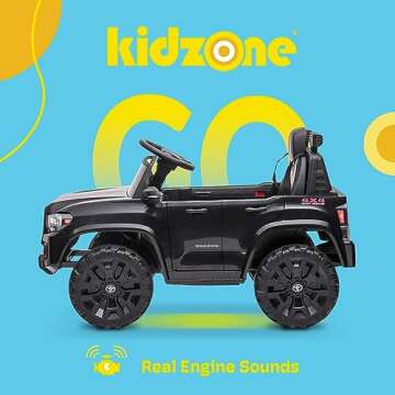 Kidzone 12V Ride on Truck, Battery Powered Licensed Toyota Tacoma Electric Car for Kids, Electric Ve...