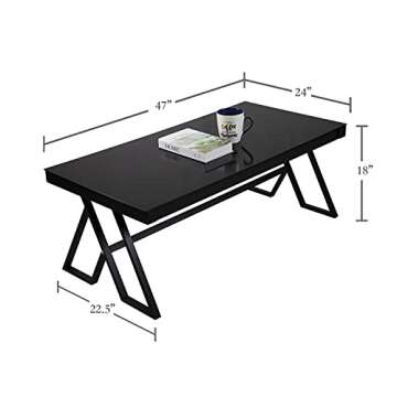 Jerry & Maggie Tempered Glass Tea Table Coffee Table Cocktail Desk Table - Modern Steel Triangular L...