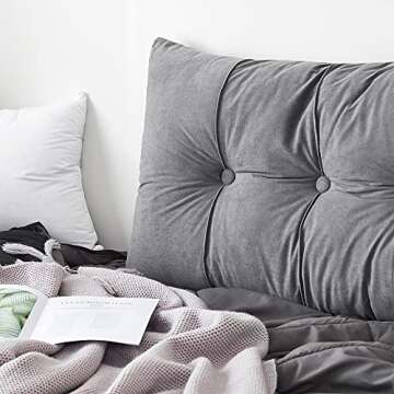 Rainha - Plush Tufted College Headboard - Dark Gray