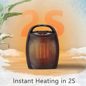 Antarctic Star Space Heater,Electric Portable Heater Fan for Indoor Use 750W/1500W ETL Certified Ceramic Small Mini Heater with Thermostat, Home Dorm Office Desktop and kitchen,Black