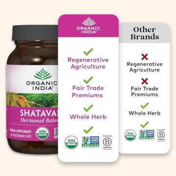 ORGANIC INDIA Shatavari Capsules - Herbal Supplement, Supports Hormonal Balance, Immune System Suppo...