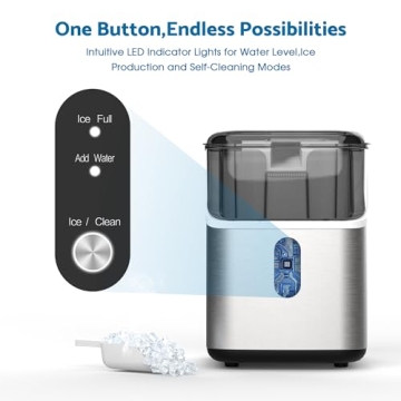 Portable ADVWIN Nugget Ice Maker, 33Lbs/24H Soft Ice
