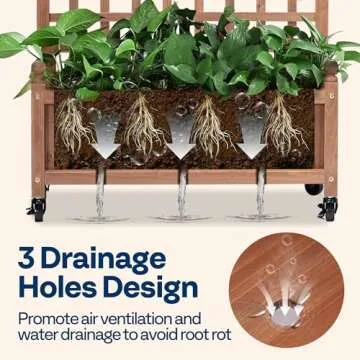 VIVOHOME Planter Box with Trellis - 50 Inch Tall