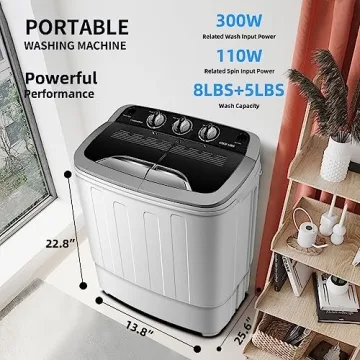 Compact Twin Tub Washer Dryer Combo for Small Spaces