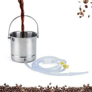 TEMONTIAN Coffee Enema Bucket Kit, Enema Kit for Colon Cleansing Bucket, Home Colonic Kit，Enema for Men/Women，for Cleansing and Detoxifying Enemas, Suitable for Coffee，Stainless Steel Bucket